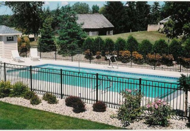 Estell Manor New Jersey Black Aluminum Pool Fence Installation